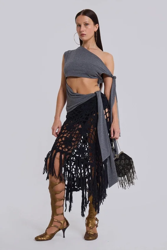 Mena Asymmetric Top in Grey
