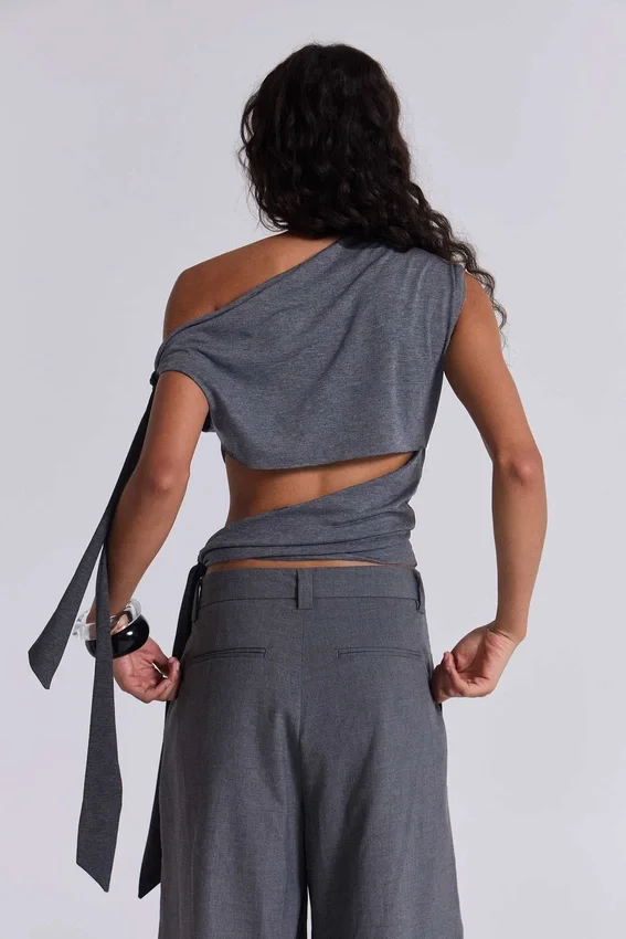 Mena Asymmetric Top in Grey