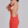 Noir Knit Maxi Dress in Coral