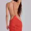 Noir Knit Maxi Dress in Coral
