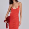 Noir Knit Maxi Dress in Coral