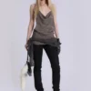 Noir Knit Mini Dress in Truffle