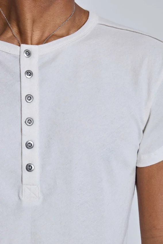 Off White Haze Henley T-Shirt