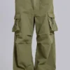 Olive XL Parachute Cargo Pants