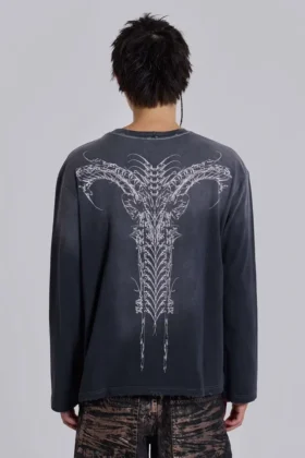 Opaque Navy LS Top