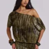 Ophidian Devore Backless Mini Dress in Croc