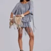 Ophidian Fringe Jersey Mini Dress