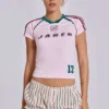 Pink No.13 Football Baby Tee