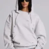 Pullover Bitten Hoodie in Grey Marl