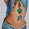 Quartz Halter Maxi Dress with Crystals
