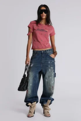 Rally Distressed Embellished Tee