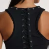 Ramona Burnout Vest Top in Black