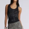 Ramona Burnout Vest Top in Black