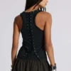 Ramona Burnout Vest Top in Black