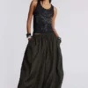 Ramona Burnout Vest Top in Black