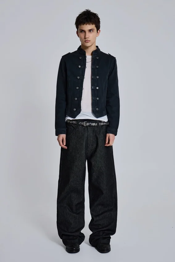 Rebel Military Jacket in Washed Black