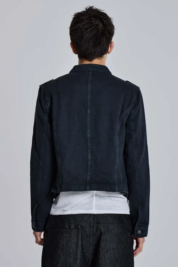 Rebel Military Jacket in Washed Black