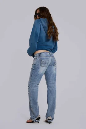 Rider Low Rise Straight Leg Jeans in Light Wash