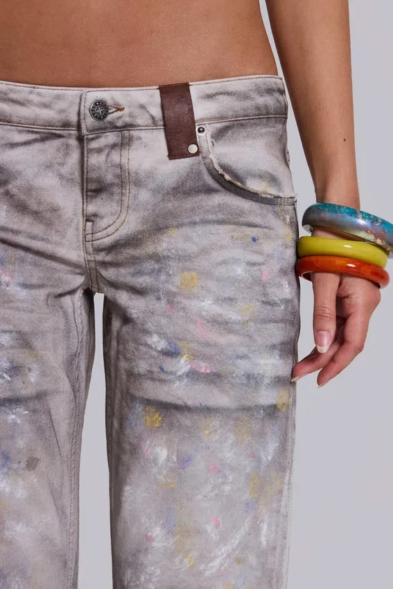 Rider Low Rise Straight Leg Jeans in Painter