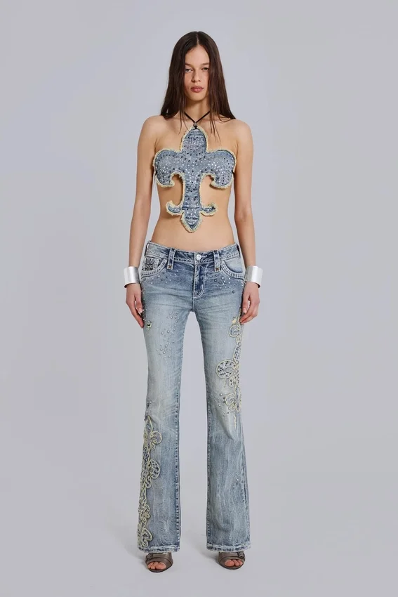 Rock Revival Studded Fleur de Lis Top