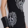 Rock Revival Rhinestone Fleur de Lis Vest Mini Dress