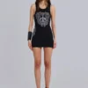 Rock Revival Rhinestone Fleur de Lis Vest Mini Dress
