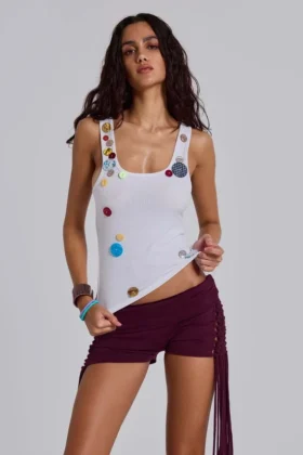 Serolyn Button Vest Top