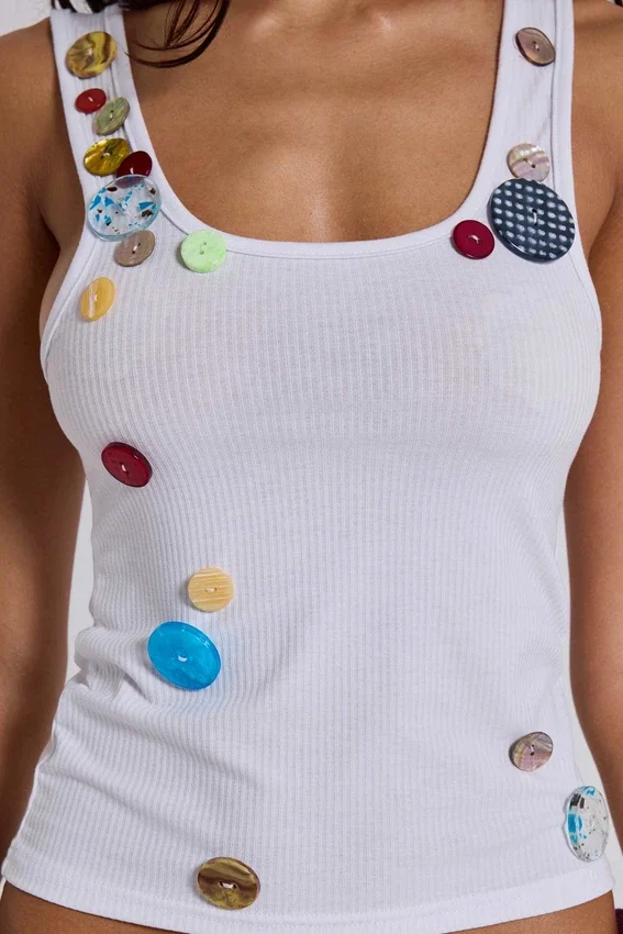 Serolyn Button Vest Top