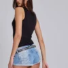 Sheer Henley Vest in Black