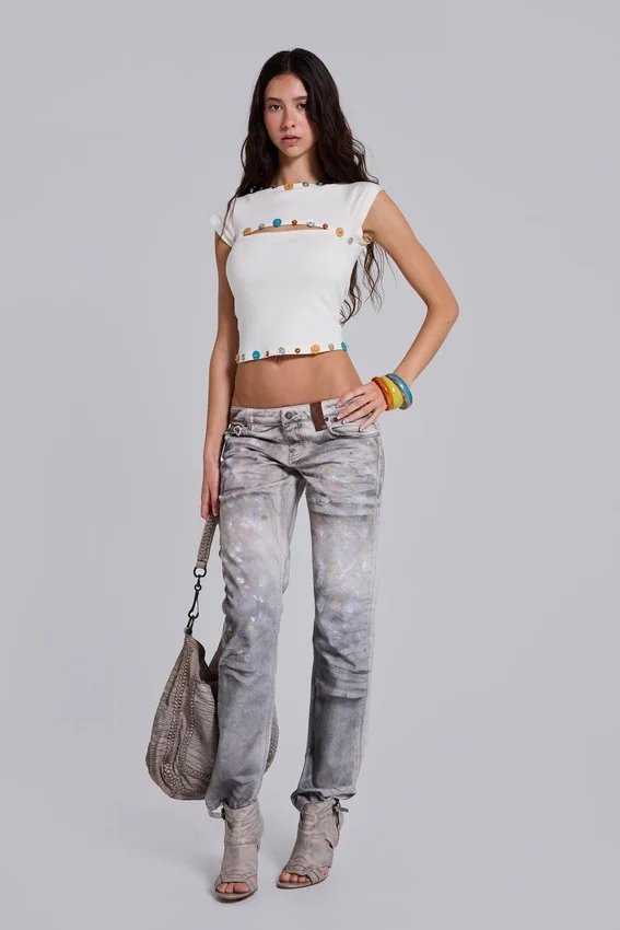 Solira Button Cut Out Top