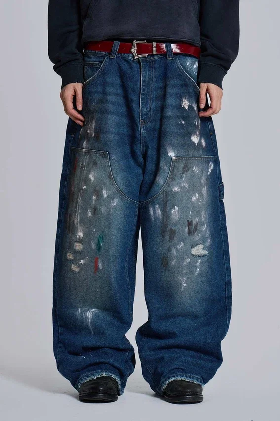 Splatter Cinch Carpenter Jeans