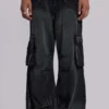 Sun Faded Black Trooper Cargo Pants