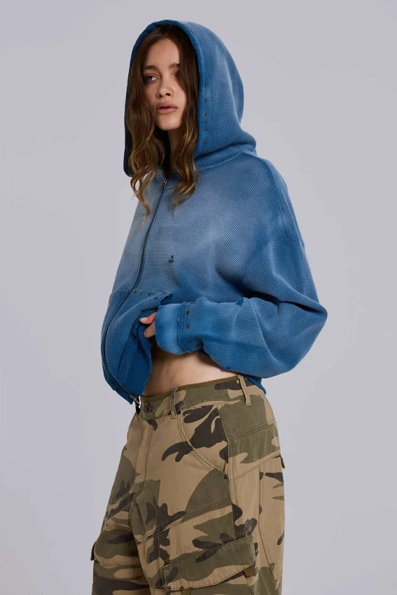Sunfade Waffle Studded Hoodie