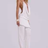 Tatiana Backless Studded Top in White