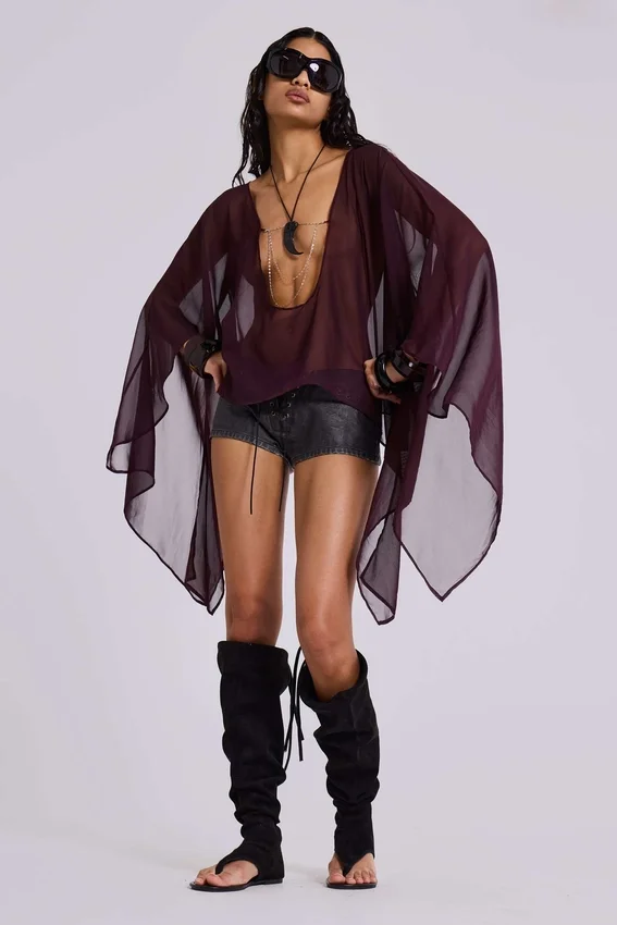 Vaca Whipstitch Faux Leather Mini Shorts in Black