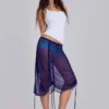 Velare Ruched Mesh Midi Skirt