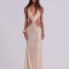 Vida Backless Maxi Dress in Gold