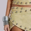 Vinta PU Leather Studded Mini Skirt