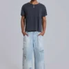 Washed Black Cropped Moth T-Shirt