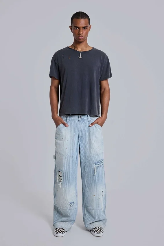Washed Black Cropped Moth T-Shirt
