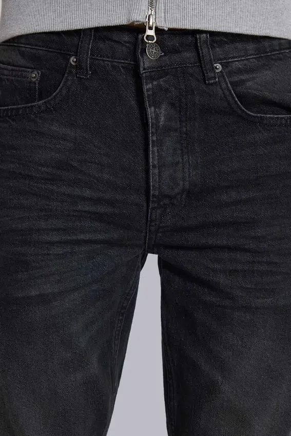Washed Black Drain Jeans