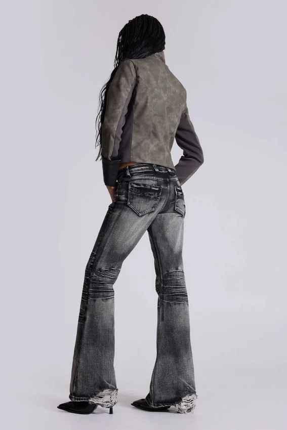 Washed Black Drift Bootcut Jeans