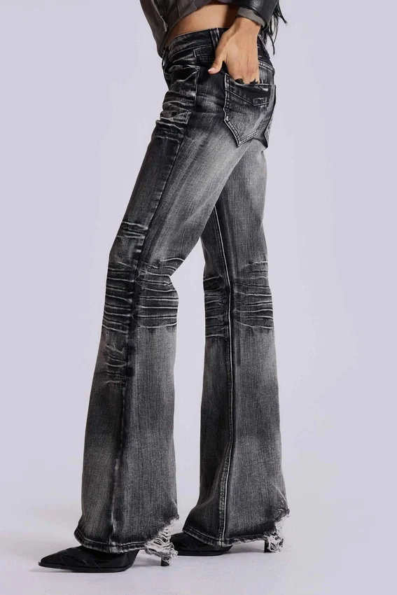 Washed Black Drift Bootcut Jeans