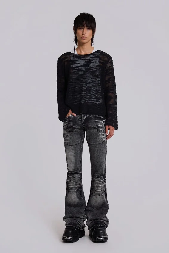 Washed Black Drift Bootcut Jeans