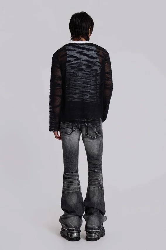 Washed Black Drift Bootcut Jeans