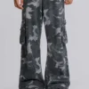 Washed Black Trooper Camo Cargo Pant