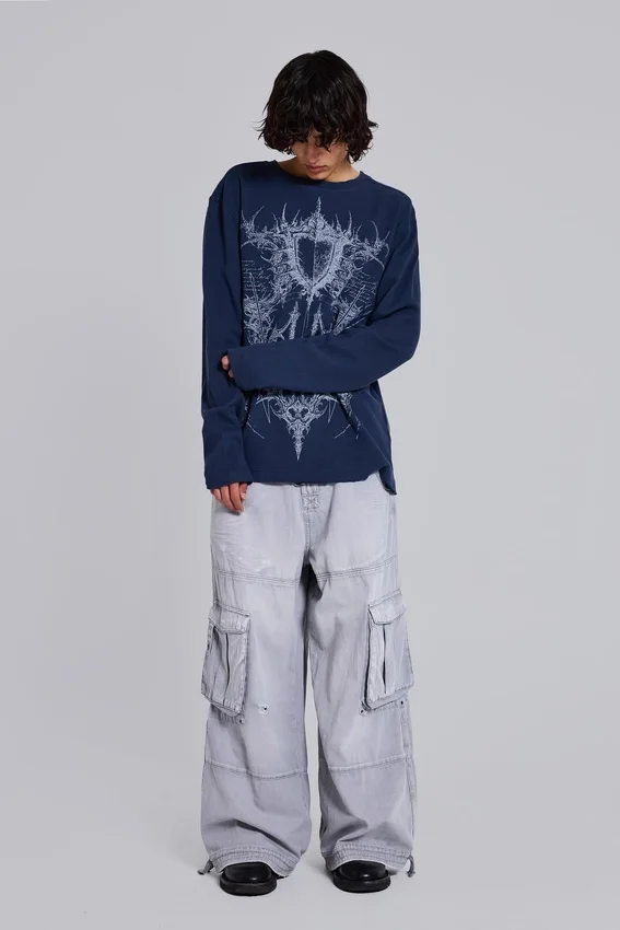 Washed Grey Decoy Cargos