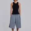 Washed Grey Sporty Stripe Monster Jogger Shorts