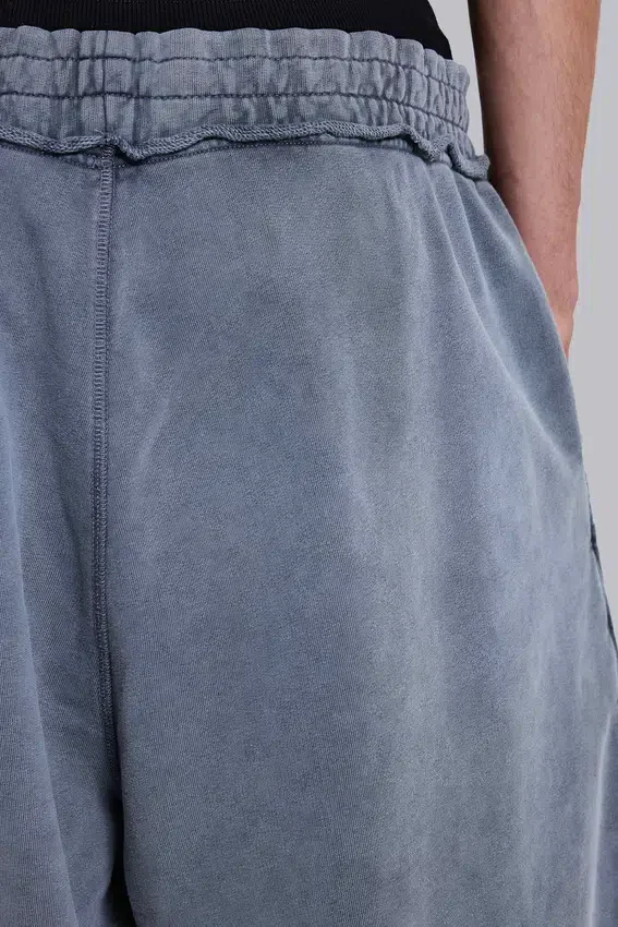 Washed Grey Sporty Stripe Monster Jogger Shorts