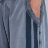 Washed Grey Sporty Stripe Monster Jogger Shorts